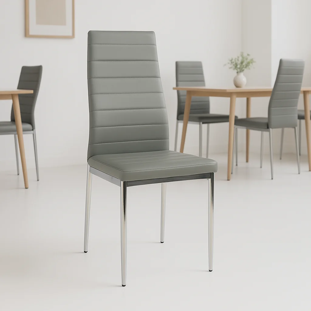 Silla Dining Liana con patas cromadas - Gris