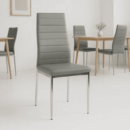 Silla Dining Liana con patas cromadas - Gris