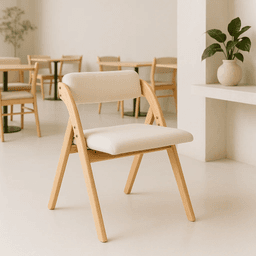 Silla Betlahem de madera plegable acolchada - Beige