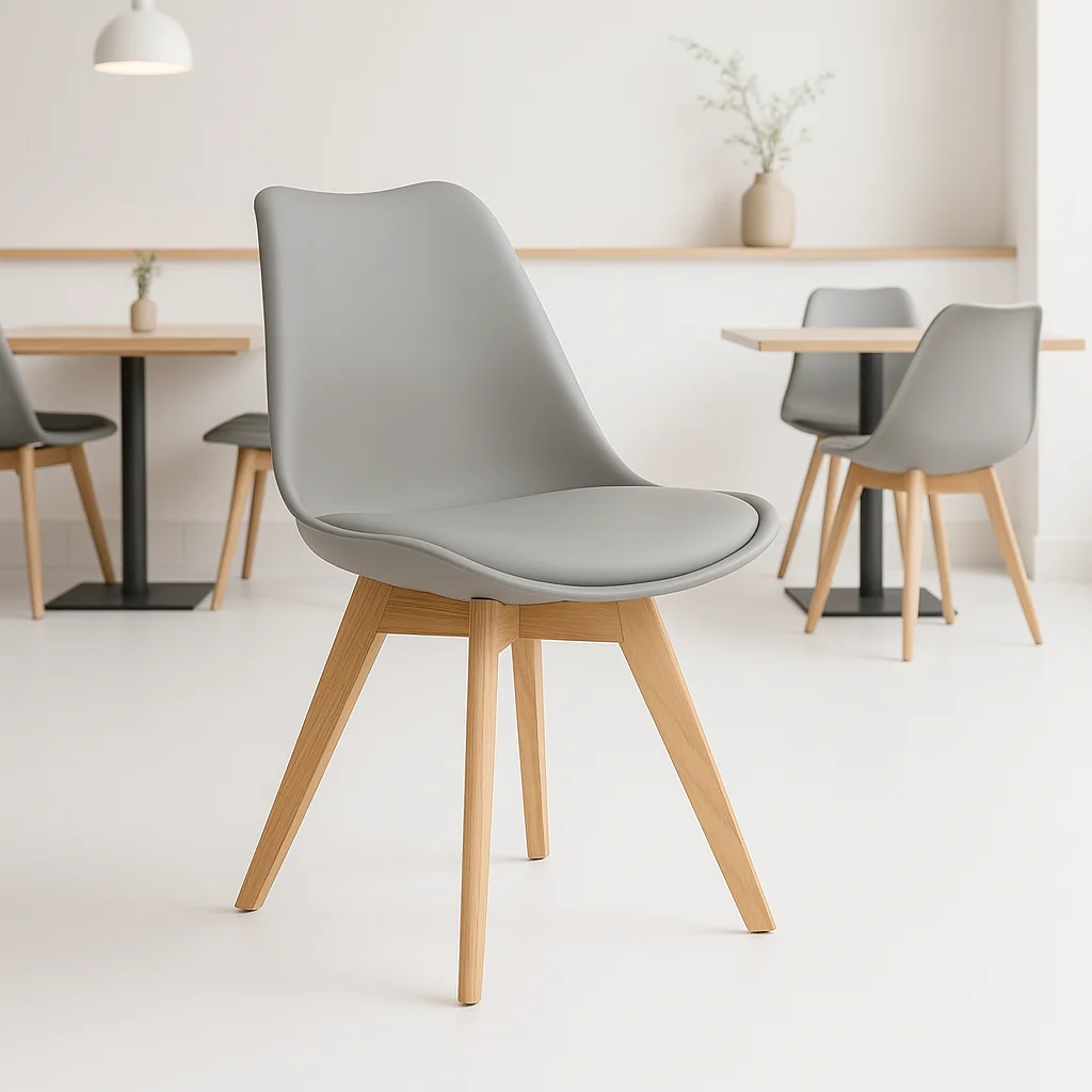 Silla Tulip Acolchada - Gris