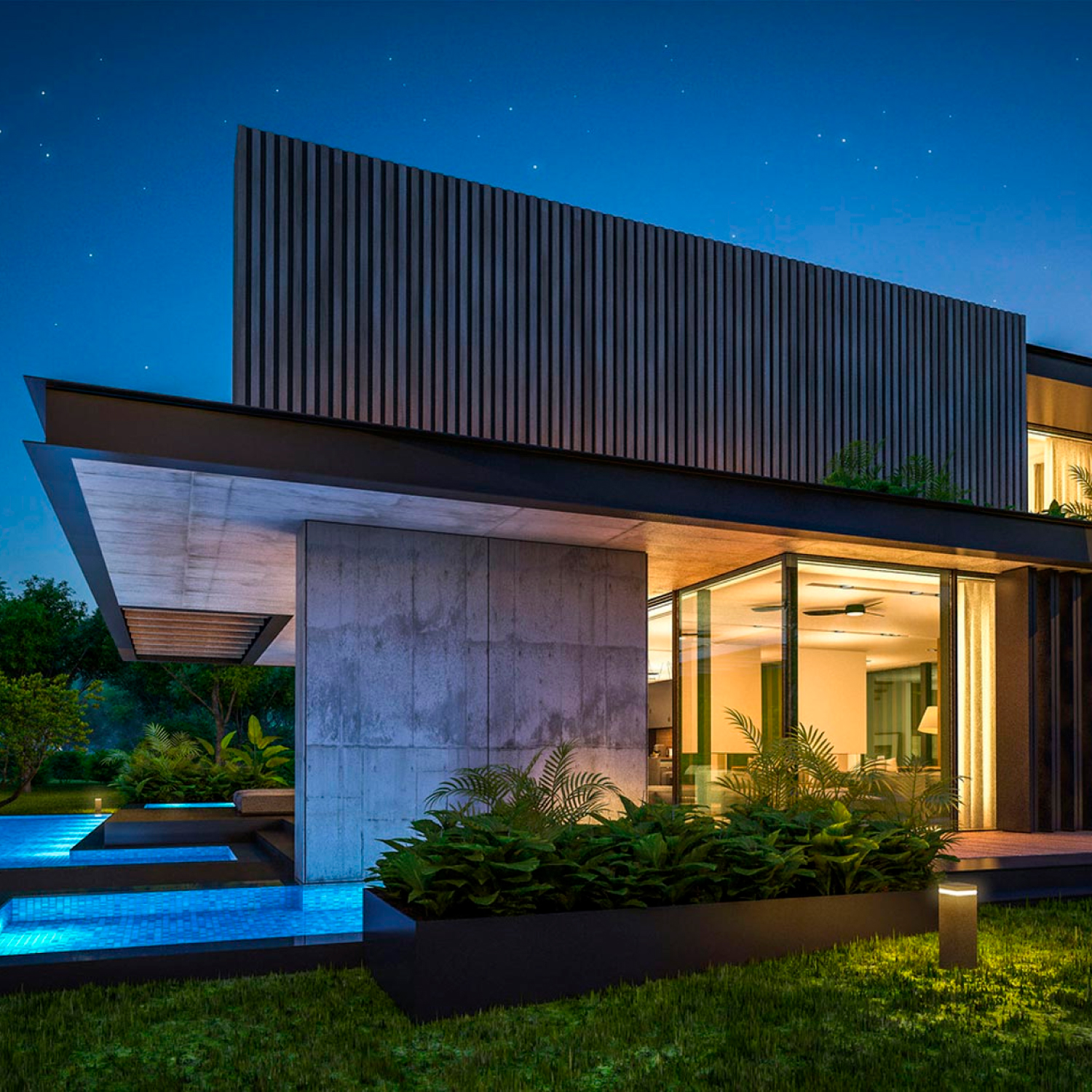 Revestimiento Siding WPC exterior Color Gris Azulado