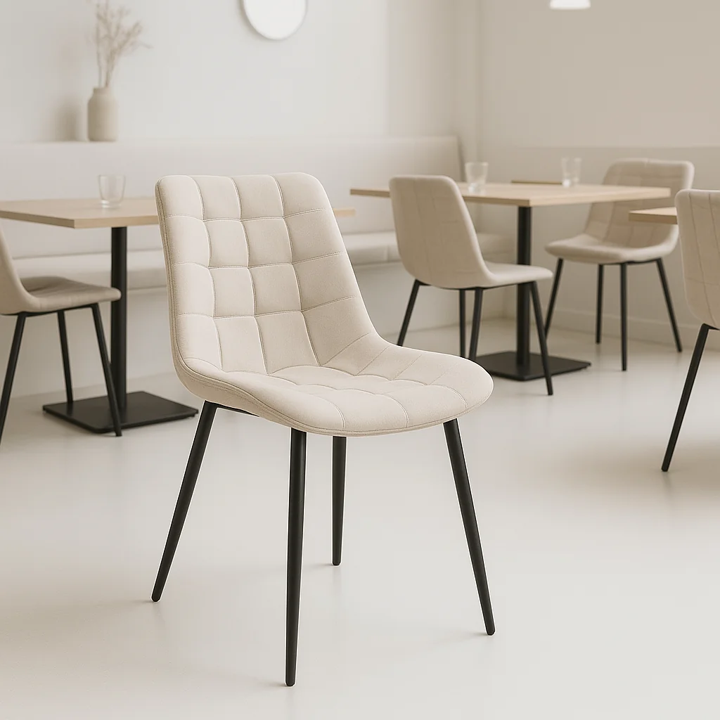 Silla Macron Terciopelo - Beige