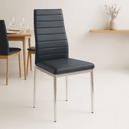 Silla Dining Liana con patas cromadas - Negra