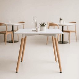 Mesa Eames Cuadrada MDF 80 cms - Blanco
