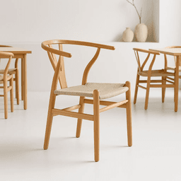 Silla Wishbone Madera e Hilo de cuerda - Madera