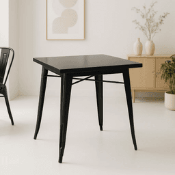 Mesa Tolix de Acero 80x80 cms - Negra