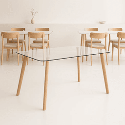Mesa Nordic Rectangular Vidrio 140x90 cms