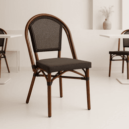 Silla Bistro Parisina Textileno - Café Oscuro