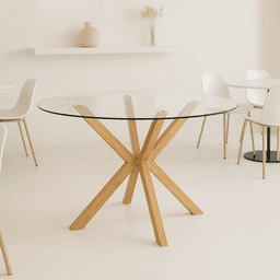 Mesa Cross Redonda Vidrio 120 cms