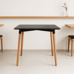 Mesa Eames Cuadrada MDF 80 cms - Negro