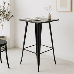 Mesa Tolix Bar Alta 60x60 cms - Negra