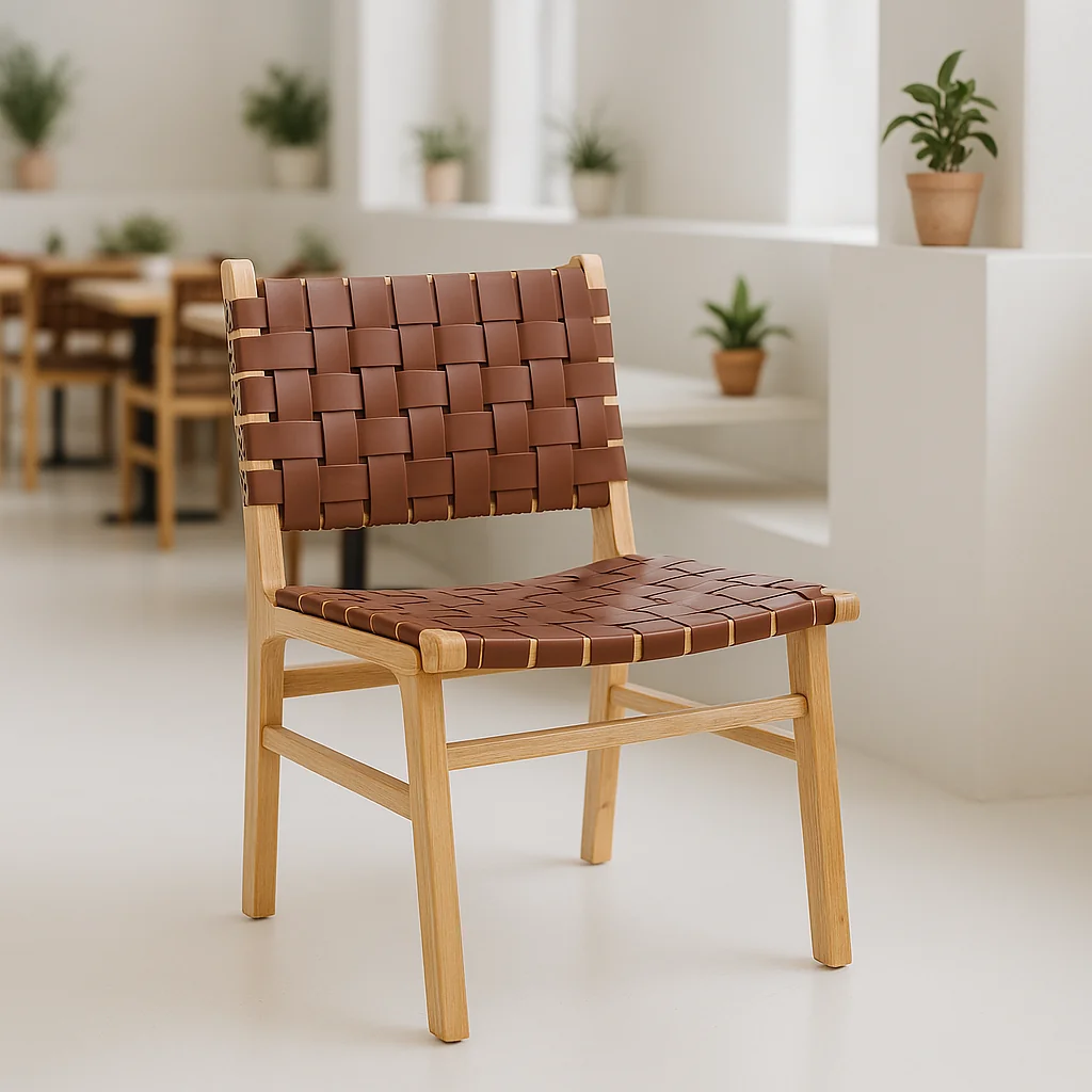 Silla Austral Madera y Cuero Enrejada (Cajas de 2 unidades, precio unitario)