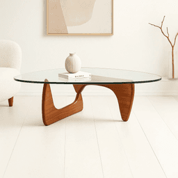 Mesa de Centro Ola con Madera y Vidrio