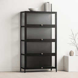 Vitrina BambooGlass 4 Niveles - Negro