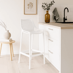 Taburete Piso de Bar Terraza Exterior Air Berlín - Blanco