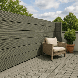 Muro Separador Divisor WPC Color Gris Oscuro