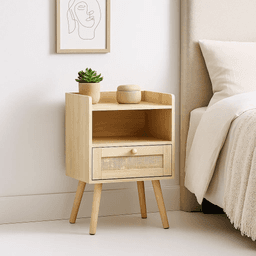 Velador Mesh Rattan con Cajon y Espacio
