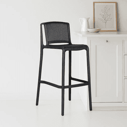 Taburete Alto Capri Polipropileno - Negro